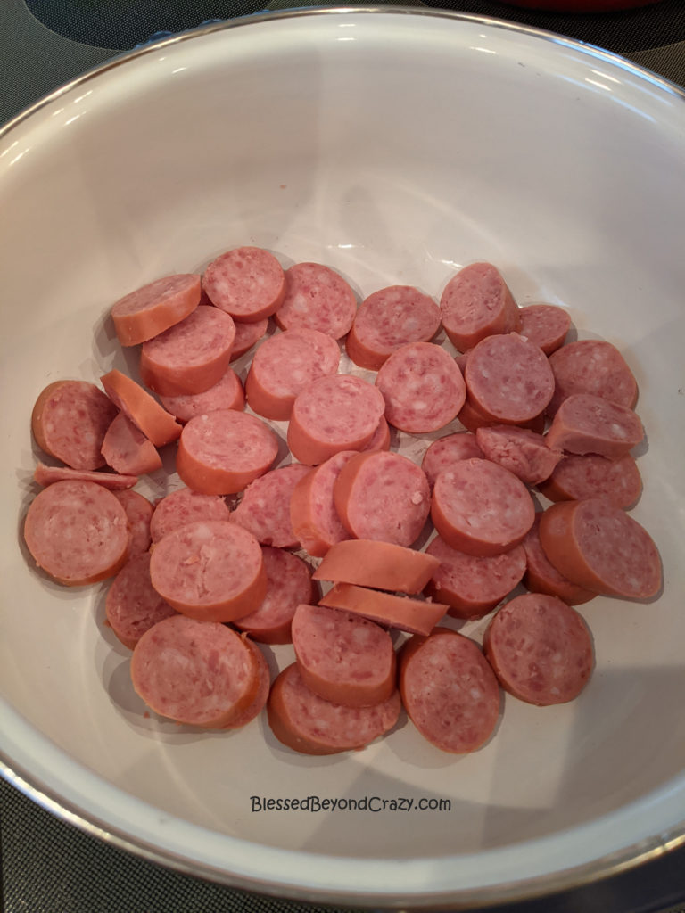 Sausage for Grandma's Old-Fashioned Spinach Stew