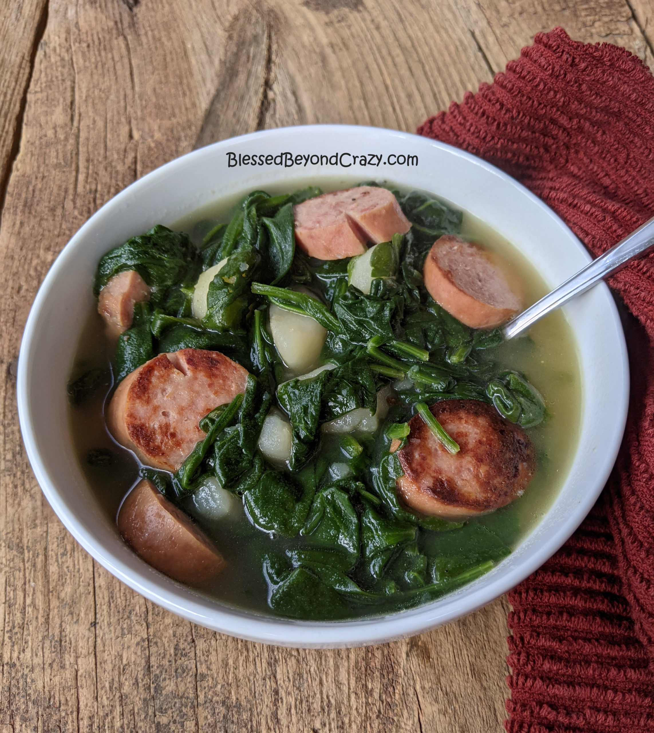 Single serving of Grandma's Old-Fashioned Spinach Stew
