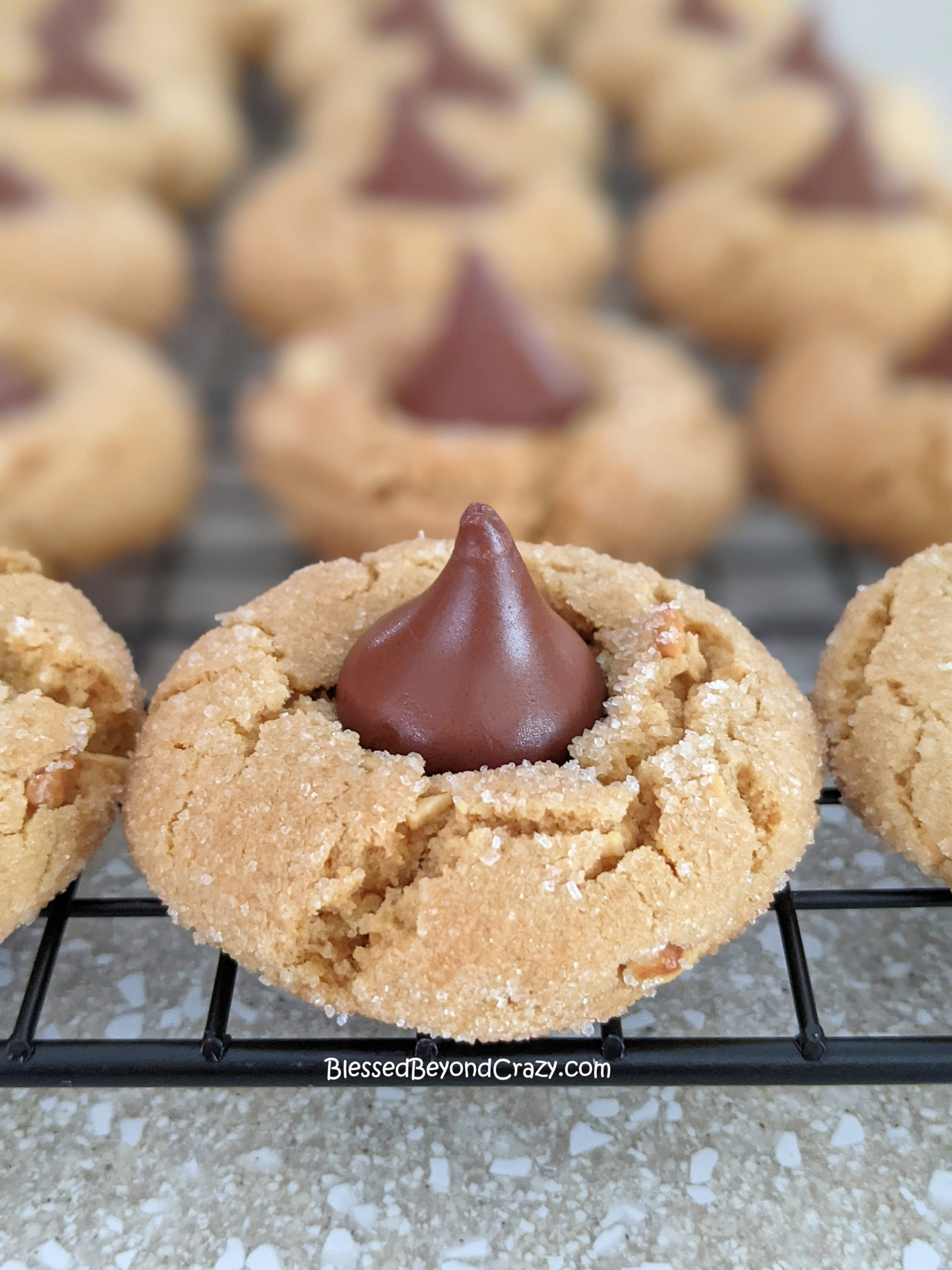 Close-up of Peanut Butter Kiss Cookies