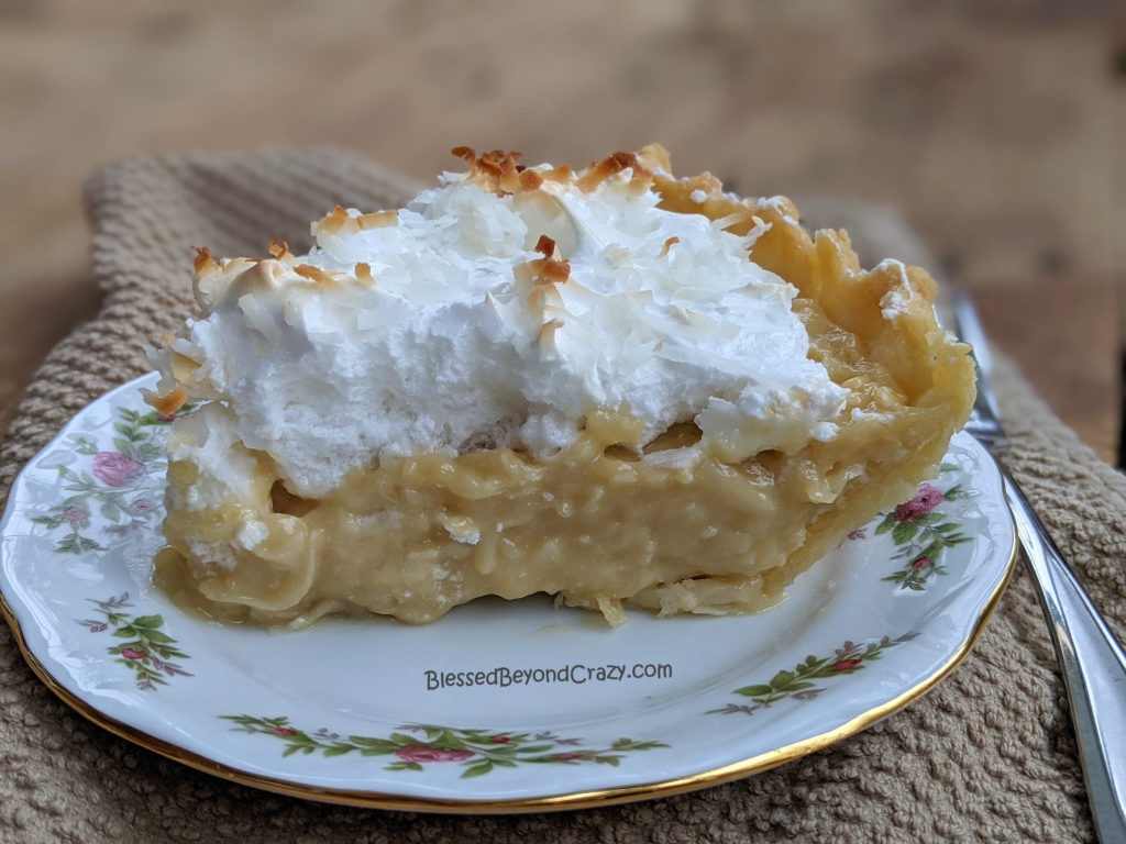 Individual serving of Coconut Cream Pie (Gluten-Free Option)