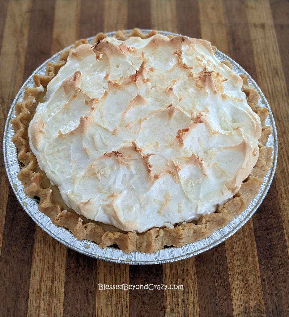 Gifting a freshly made Coconut Cream Pie (Gluten-Free Option)