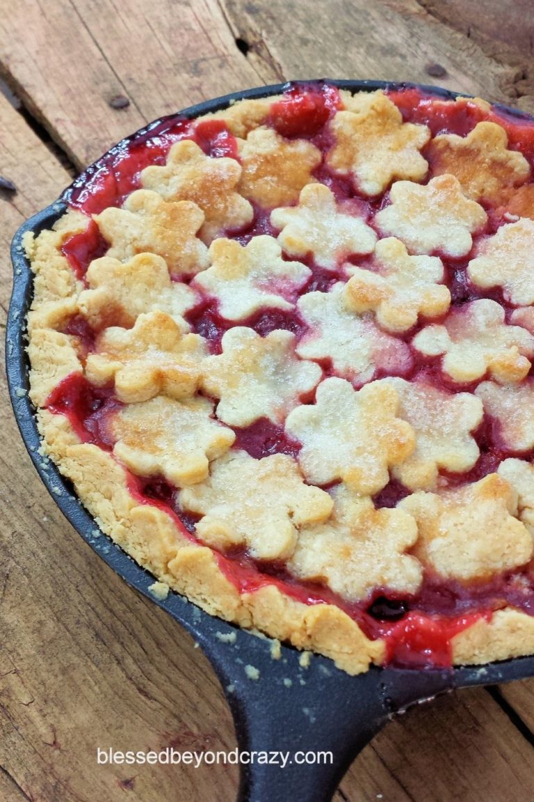 Rustic Cast Iron Skillet Cherry Pie Blessed Beyond Crazy