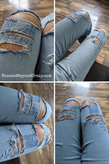 DIY Distressed and Ripped Jeans on a Budget - Blessed Beyond Crazy
