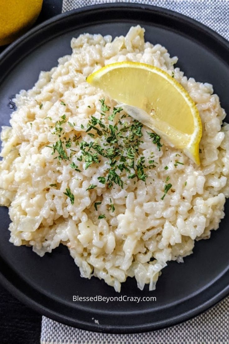 One serving of White Wine and Lemon Risotto