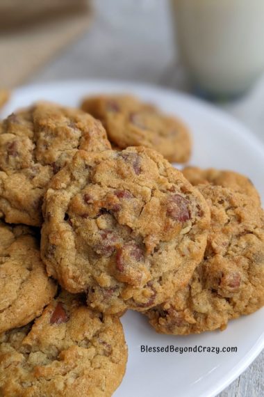Close up photo of chocolate chip cookie