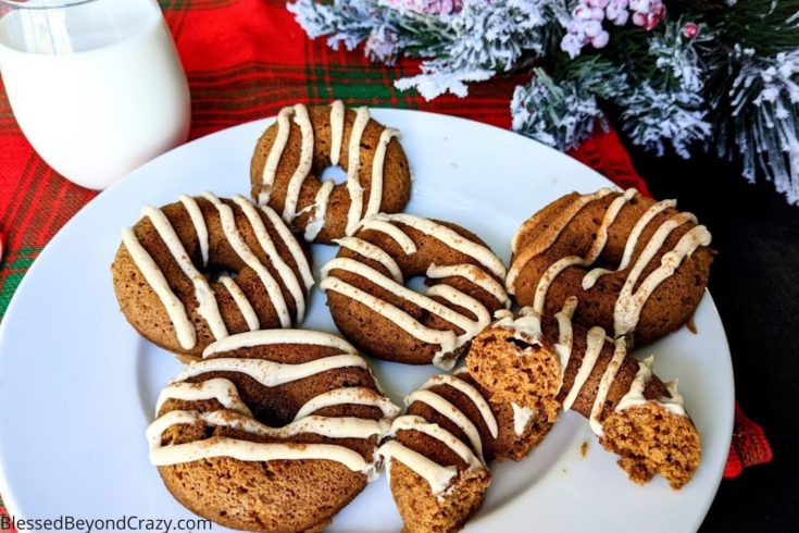 Close up of plate of Gingerbread Donuts