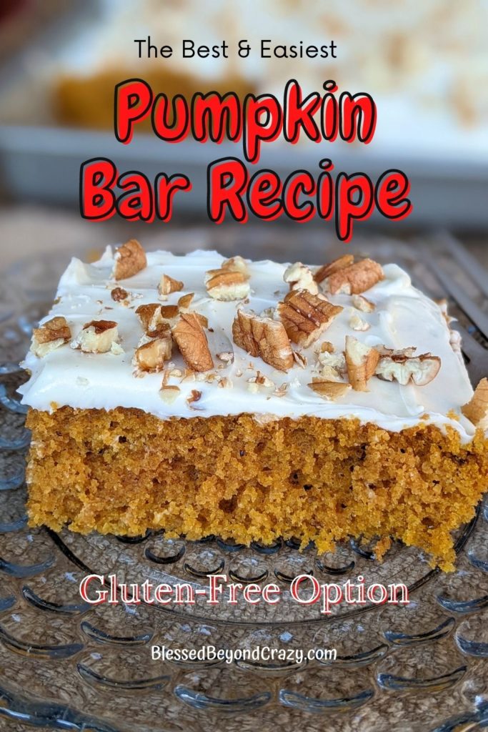 Pinterest Pin for Pumpkin Bars