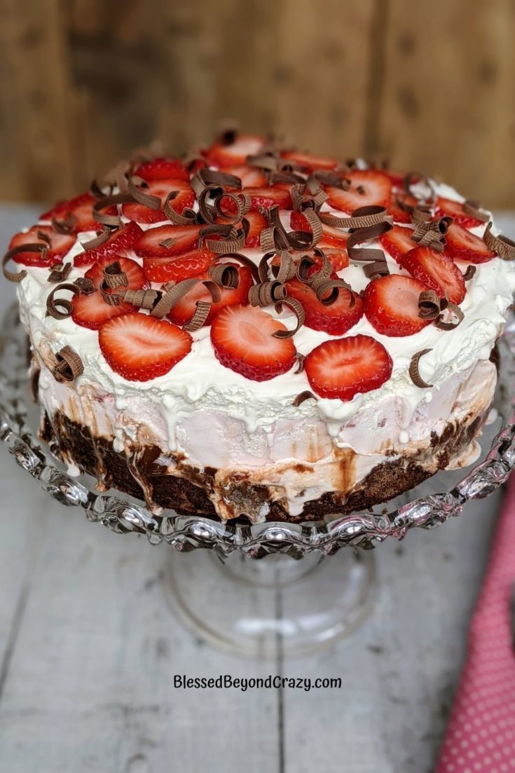 How to Make a Simple Strawberry Ice Cream Cake - Blessed Beyond Crazy