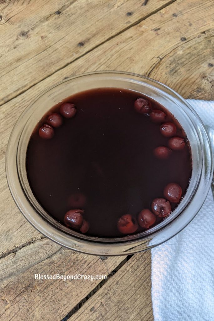 Bowl of Bing Cherry set gelatin