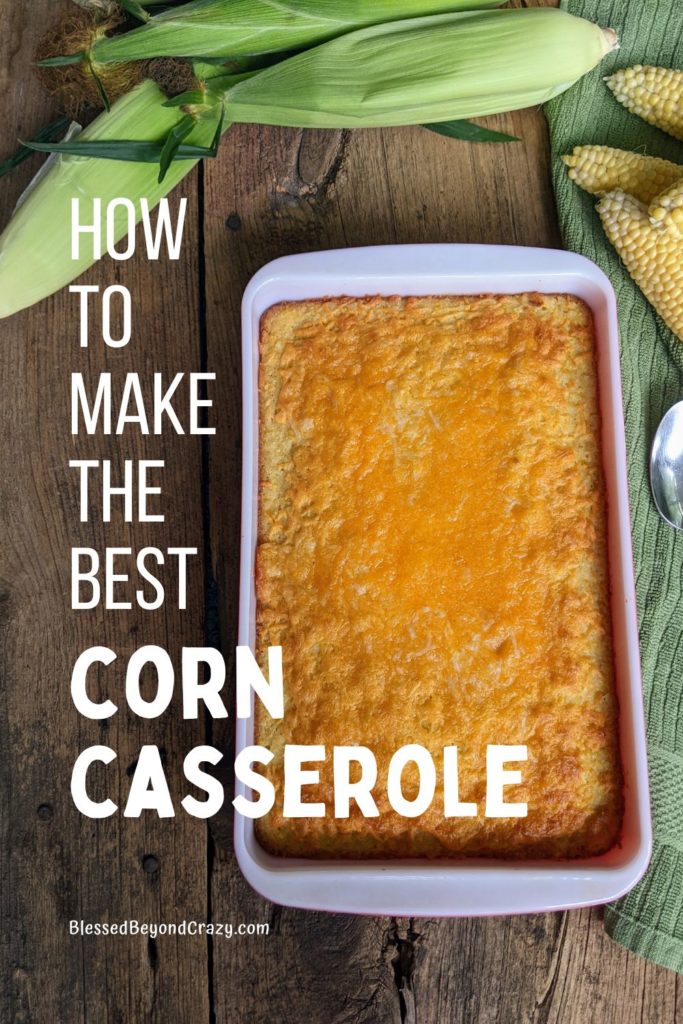 Pinterest image for corn casserole
