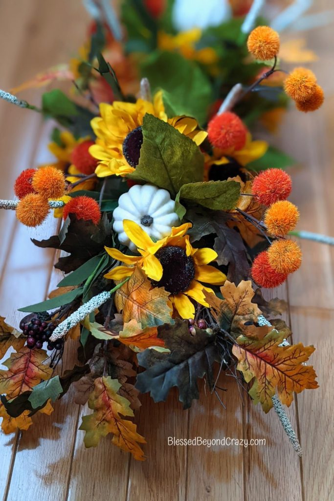 Side view of half constructed centerpiece