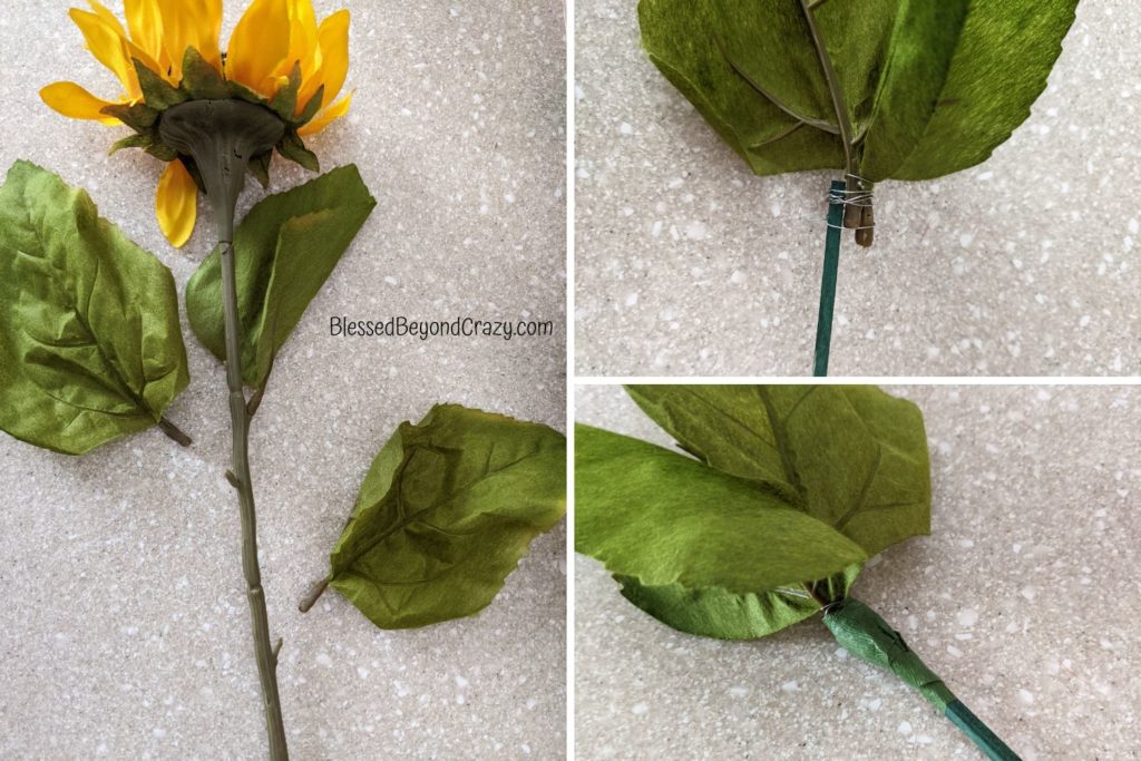 Photo instructions on how to prepare extra leaves for the centerpiece.