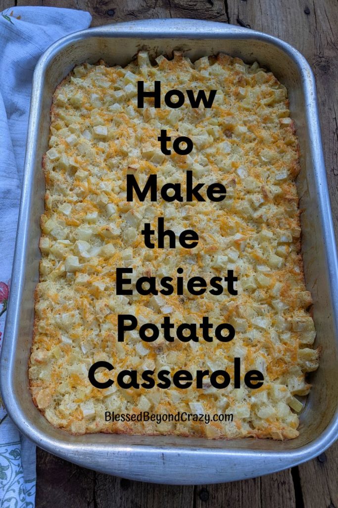 Pinterest image for potato casserole