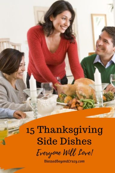 Pinterest Image of a Thankgiving meal with family