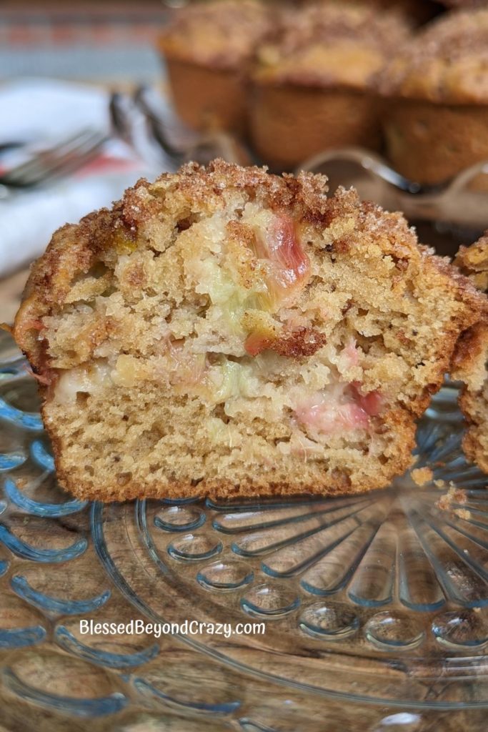 Easy and the Best Rhubarb Muffins - Blessed Beyond Crazy