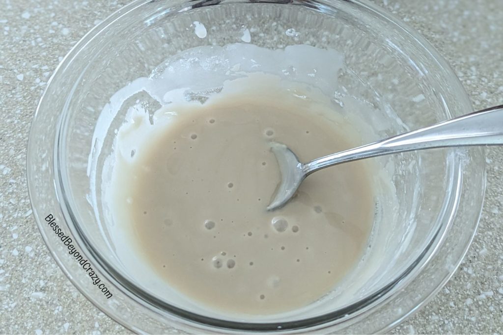 Homemade icing in a bowl