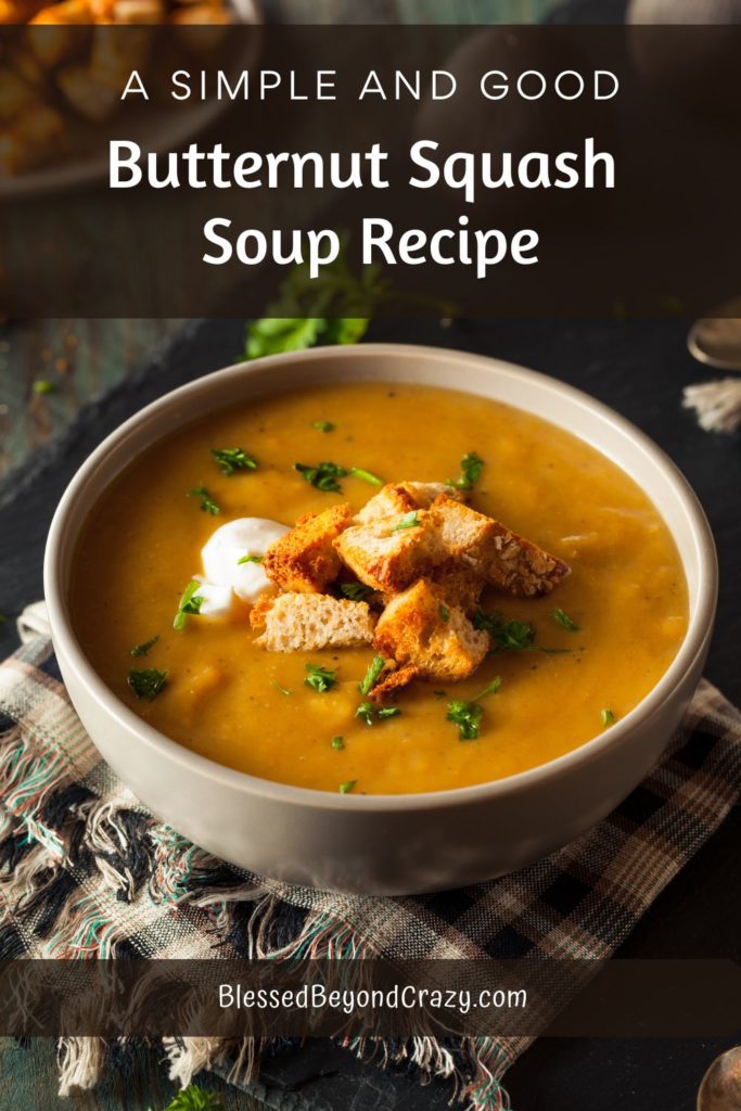Pinterest image for Butternut Soup Recipe