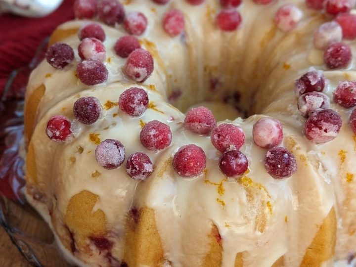 Cranberry Orange Bundt Cake with Lemon Glaze - Real Life Dinner