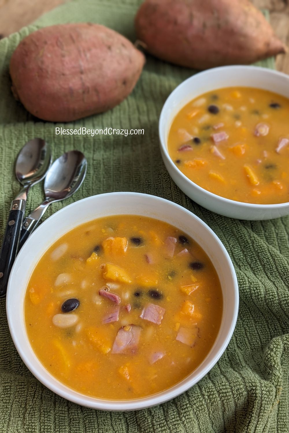 The Best Ham, Sweet Potato, and Bean Soup - Blessed Beyond Crazy