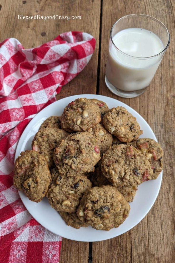 Chunky and Easy Rhubarb Cookies with Gluten-Free Option