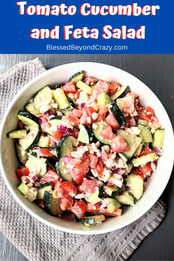 Easy Tomato Cucumber and Feta Salad - Blessed Beyond Crazy