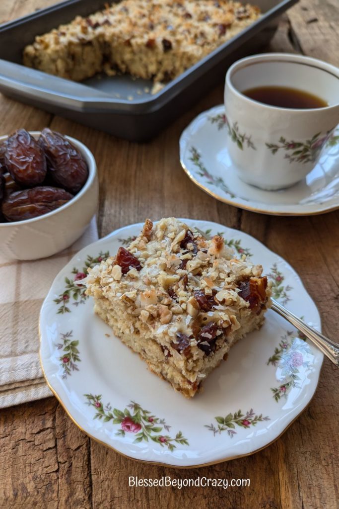 Medjool Date Coffee Cake ready to eat