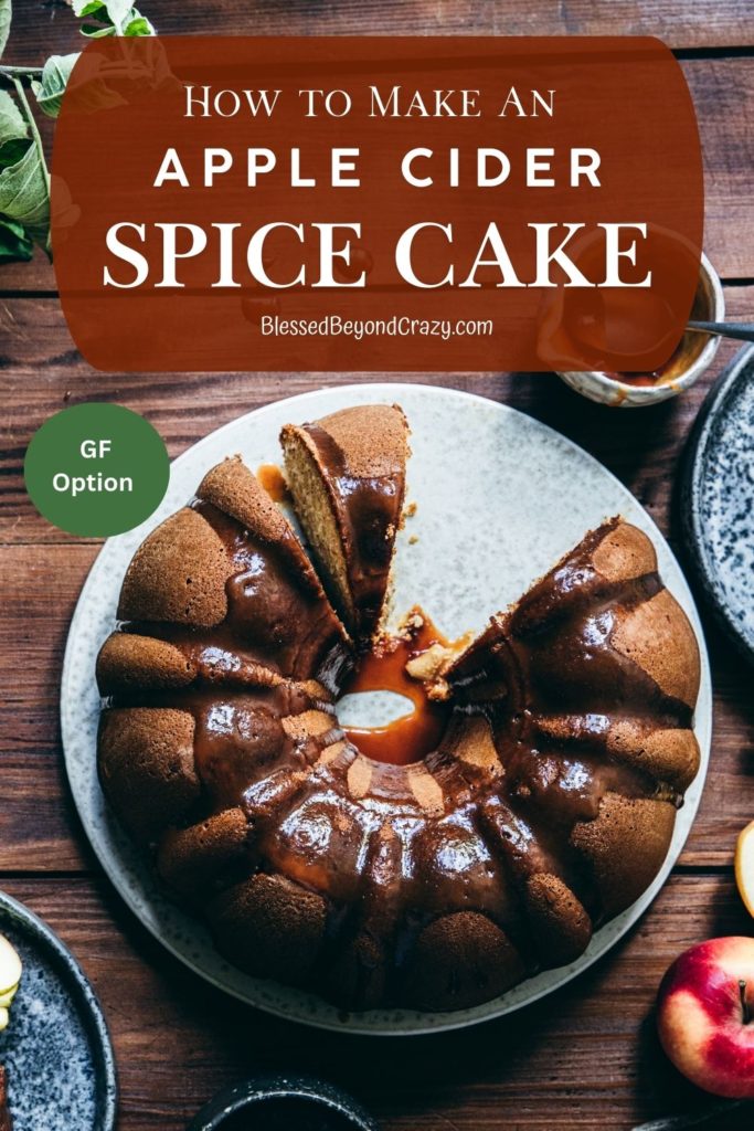 Pinterest Image of an Apple Cider Spice Cake