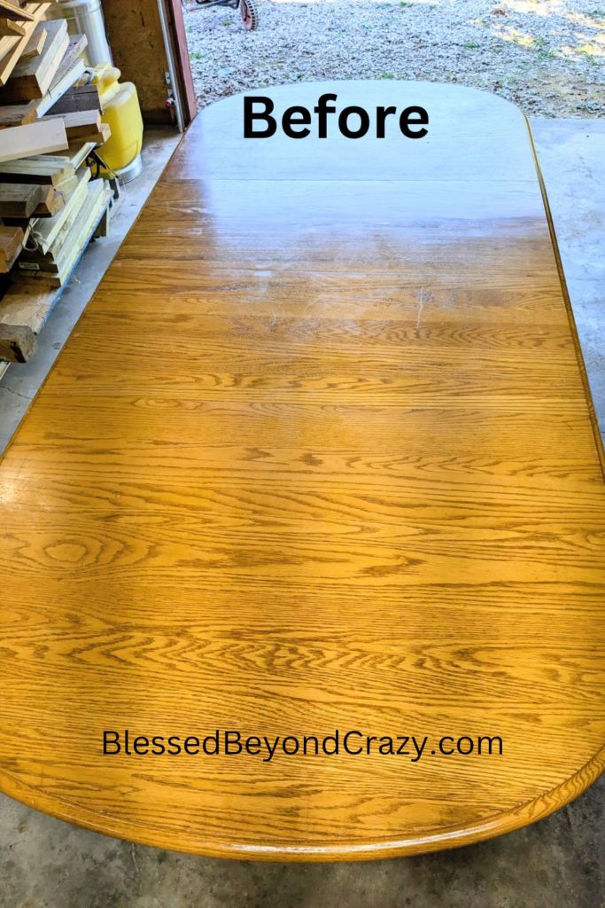 refinished oak table