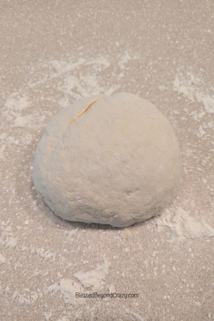 Ball of biscuit dough ready to roll out.